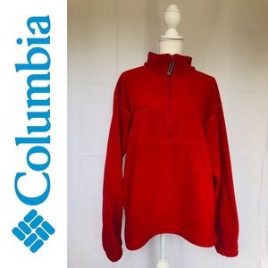 Red Columbia Half Zip Fleece Pullover Sweater
